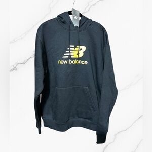 New Balance Black Hoodie with Yellow Accents